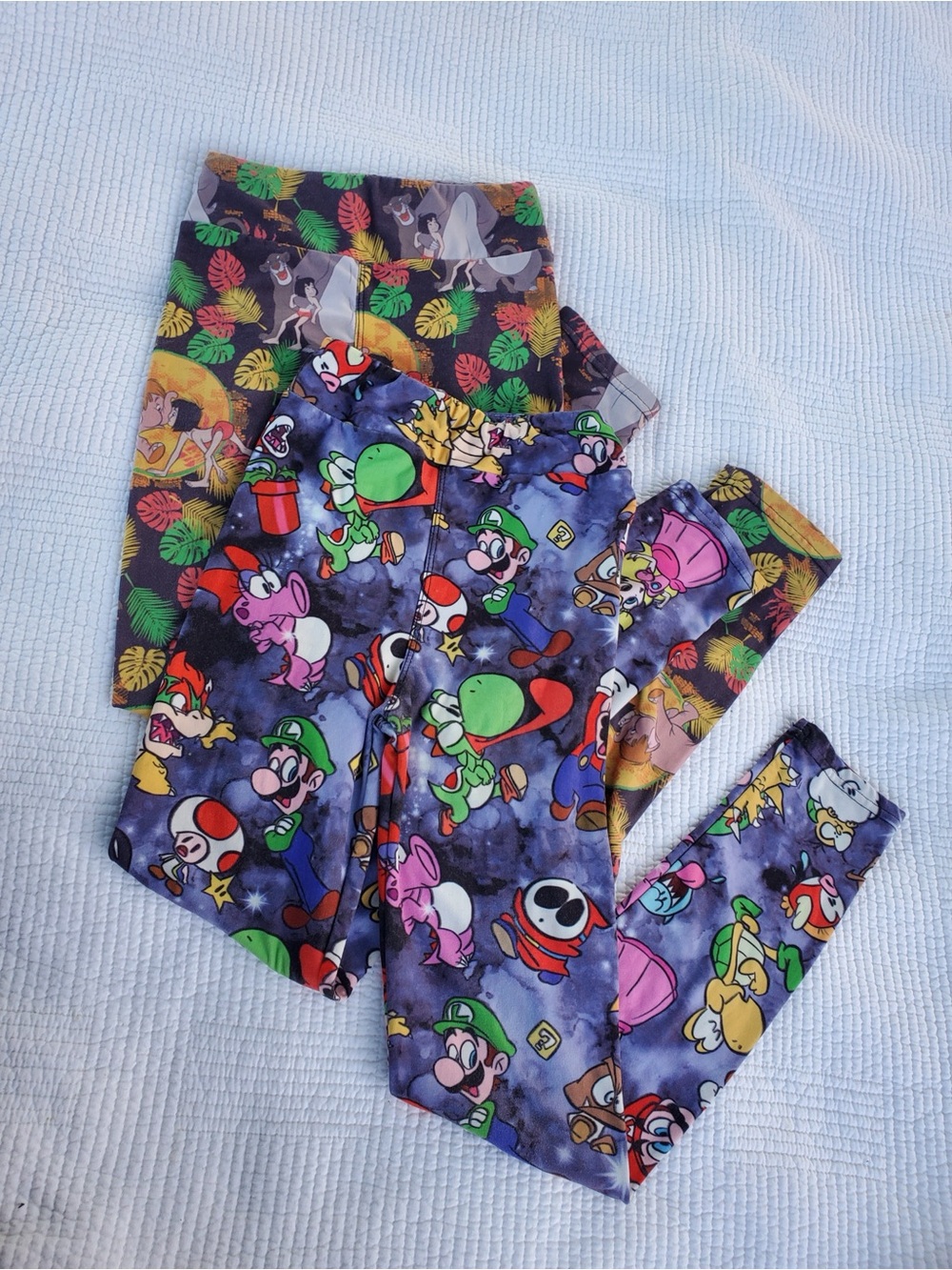 Kids Cartoon Print Leggings - Multicolor